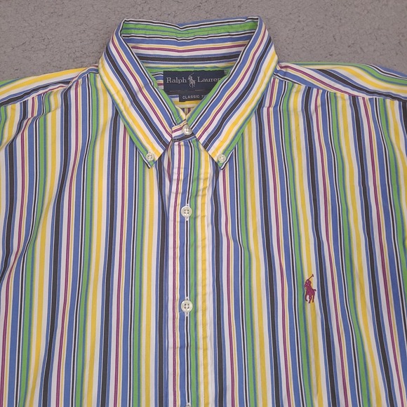 Ralph Lauren Other - Vintage Ralph Lauren Shirt Mens XL Striped Button Classic‎ Fit Preppy Colorful